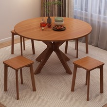 可折叠桌子餐桌家用小户型实木吃饭圆桌多功能新型靠墙折叠小桌子