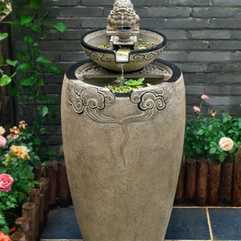 庭院流水摆件室外吐水水景水系景观循环水户外阳台鱼缸造景布置