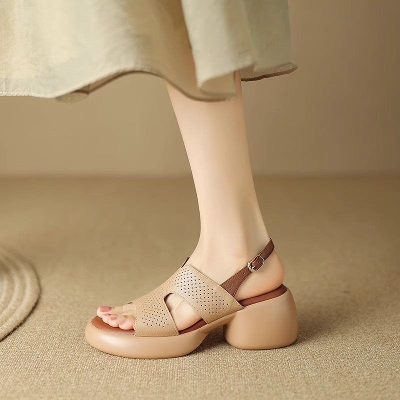 现货速发鱼嘴厚底松糕仙凉鞋软皮2025新款夏季高跟防水台粗跟鞋子,女鞋,时装凉鞋,淘宝优惠券,粉丝福利购,淘宝优惠卷