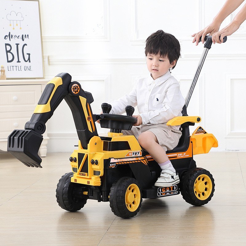 挖土机玩具车儿童可坐工程车电动遥控女男孩玩具挖土机勾机可坐人