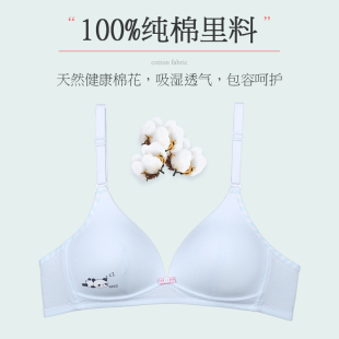 少女内衣女无钢圈学生文胸u发育期高中女生薄款大学生小胸聚拢胸