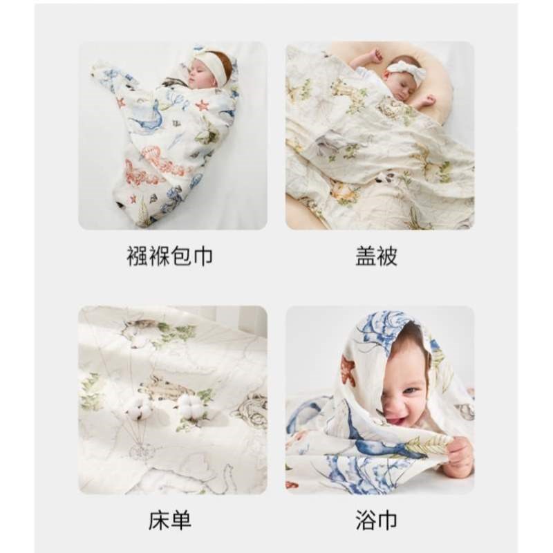 熙盖毯抱初生被】包巾【新品嫚包单包被宝宝浴巾婴儿新生儿夏季