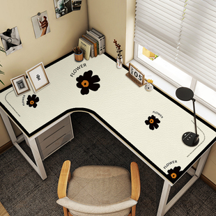 拐角书桌桌垫弧形办公p桌台面垫防水可擦l型写字台可裁剪硅胶桌布