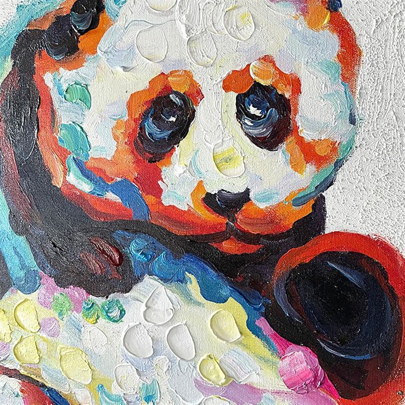 纯手绘玄关装饰画网红卡通动物画客厅沙发背景墙面壁画儿童房挂画图片