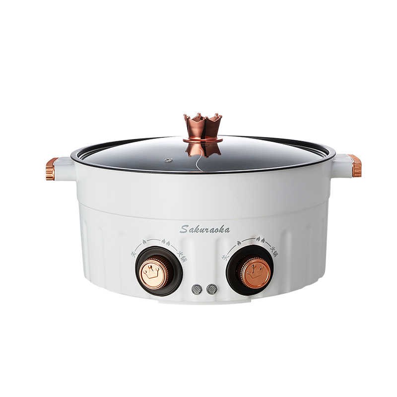 电炒蒸煮一体锅鸳鸯锅多功能火锅锅蒸锅家用火锅宿舍多人锅大