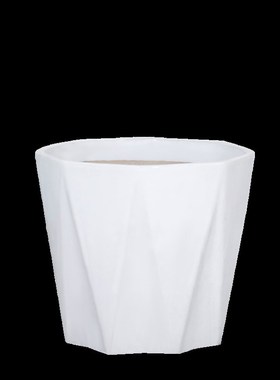 陶瓷花盆八角白色家用桌面落地绿植盆栽红掌绿萝多肉花卉花瓶通用