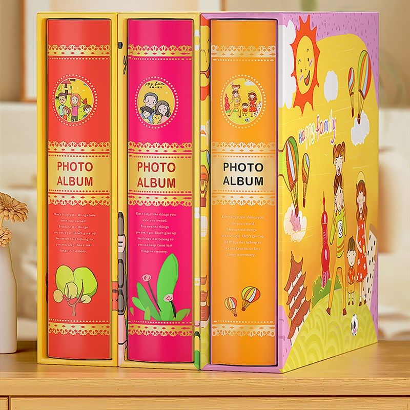 1198张相册本纪念册大容量家庭5寸6寸照片插页式盒装影集收纳相簿