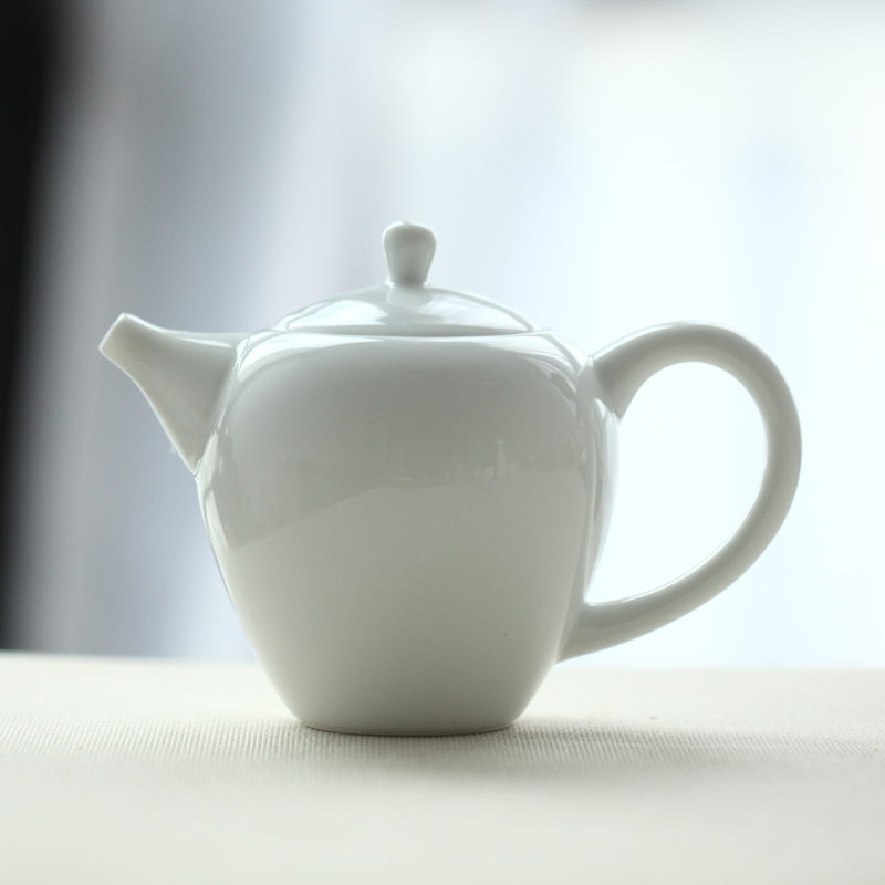 汇茶景德镇白瓷茶壶家用泡茶器小号陶瓷功夫茶具茶杯单壶玉瓷