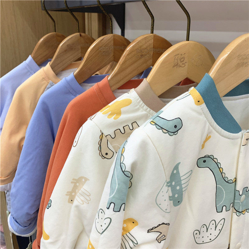 2023冬新款儿童发夹薄棉上衣棉裤两件式套装男宝宝保暖内胆开衫1-