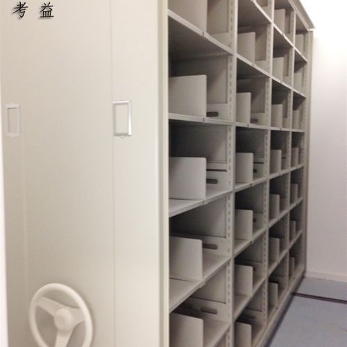 服装存放密集货架 物流仓储移动货架 金属移动货柜 手摇柜摇臂柜