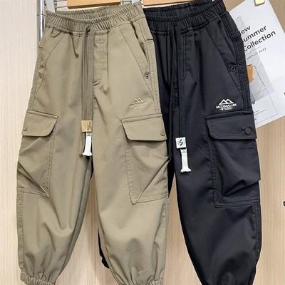 童装男童加绒工装裤新款冬季中大童加厚休闲裤儿童洋气一体绒裤子