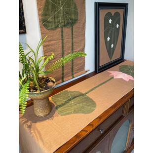 高端桌旗中式禅意茶桌垫布柜子盖布电视柜斗柜宋式美学覆古桌布