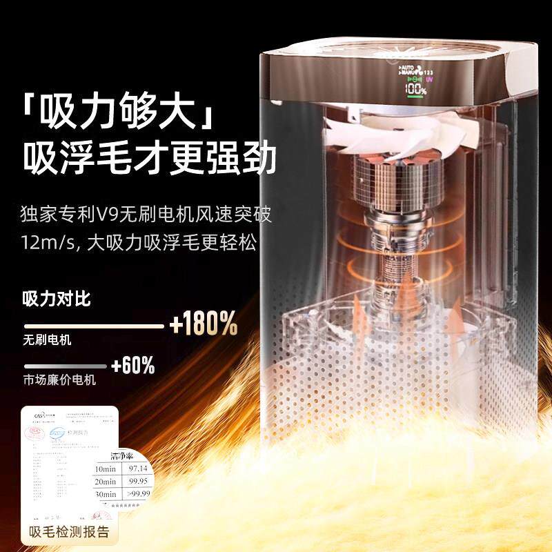 宠物空气净化器除甲醛家用全自动吸猫毛神器异味杀菌负离子净化机