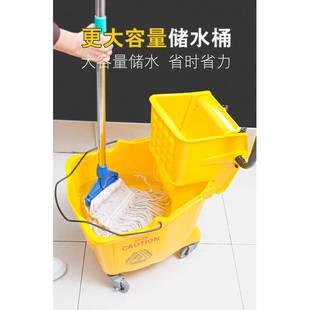 挤 白云榨水车拖把商桶用家用轻巧清洁单桶08068压墩布车双桶手式