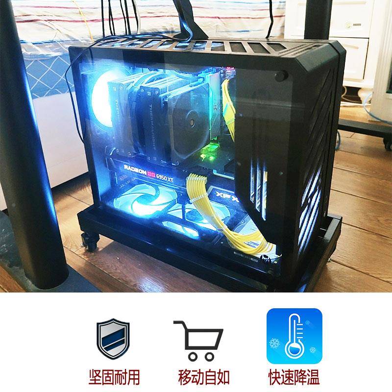 塔JXJ华硕恩杰联力脑机箱托架底主座电承重型万向轮水冷全定制服