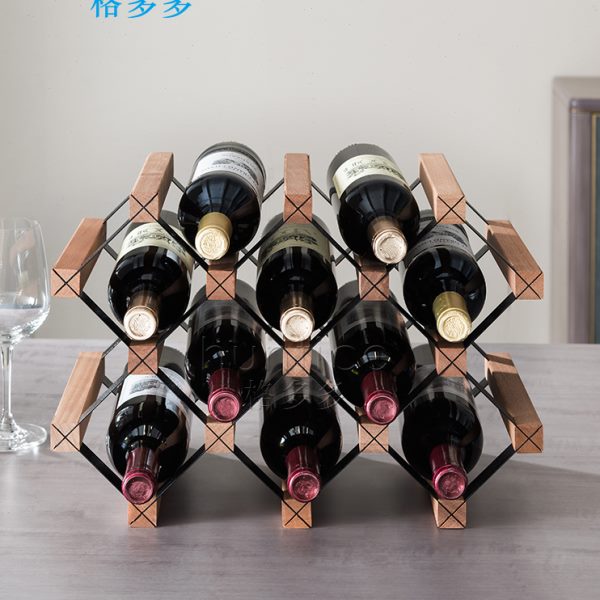 酒格子菱形定制酒柜展示架红酒格子架菱形格交叉架置物架现代简约