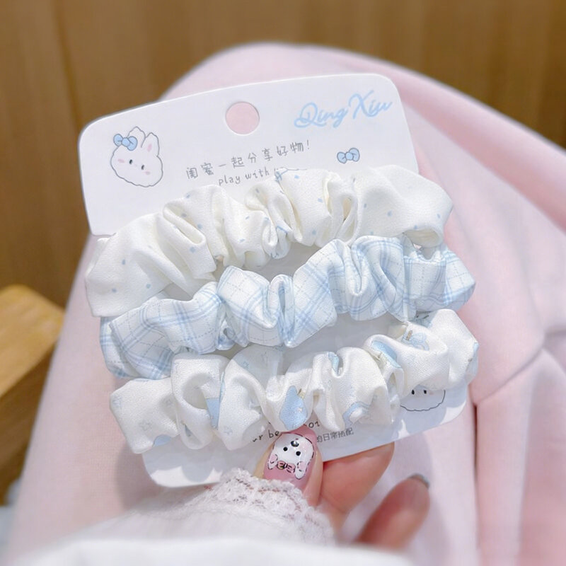 小清新动漫奶油小肠少女温柔头绳圈布艺发饰皮筋春夏碎花发绳发圈