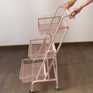 多巴胺厨房置物架小车伸展落地推车多功能杂物架拼豆收纳小推车