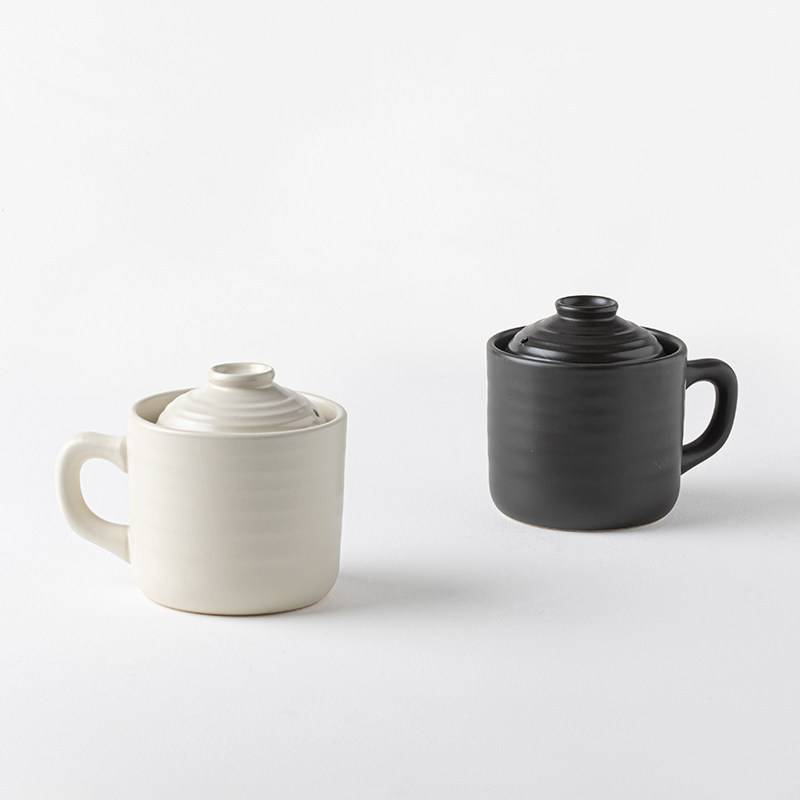 陶作 浮生米饭煲家用陶瓷甜品碗炖盅带把蒸蛋盅小蒸盅创意小汤盅