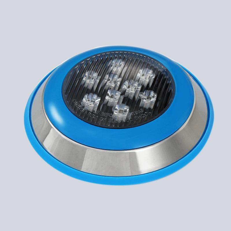 led水底挂壁灯泳池灯水池水下七彩色射灯低压12V24V水景灯鱼池9W