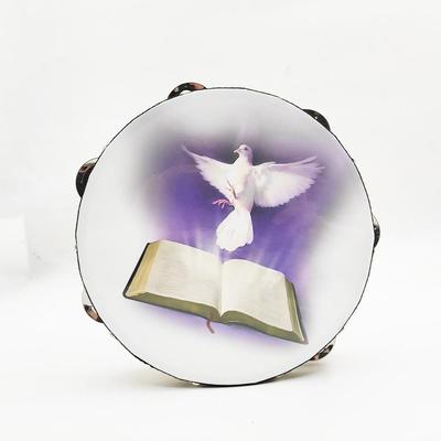 打击乐器铃鼓儿童手摇铃8寸10寸和平鸽手鼓手拍鼓木制舞蹈教具