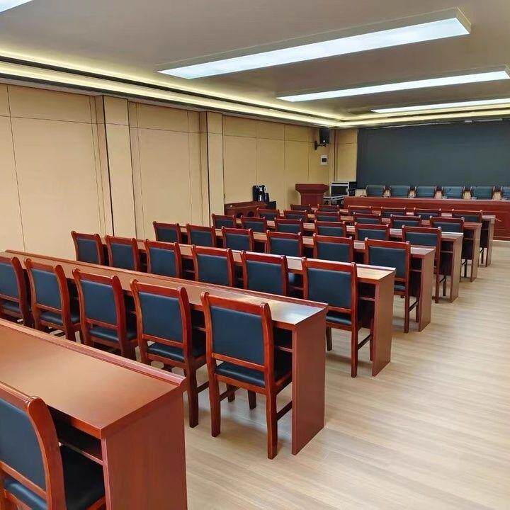 小型会议桌会议室椅组合实木双人会场党员活动室主席台油漆长条桌