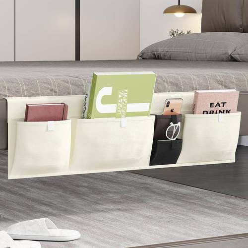 床头置物架宿舍上铺收纳神器大学生床上手机挂袋寝室床边布艺挂篮