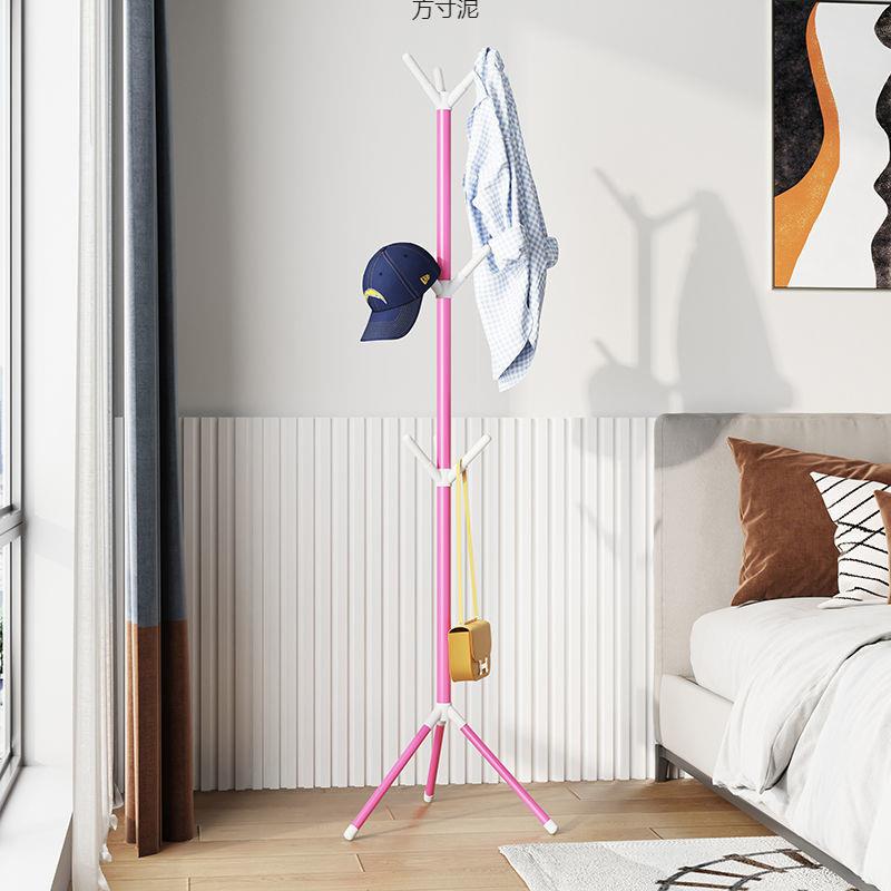 卧室宿舍落地衣帽架简易欧式立式挂衣架铁艺架收纳衣服挂包架