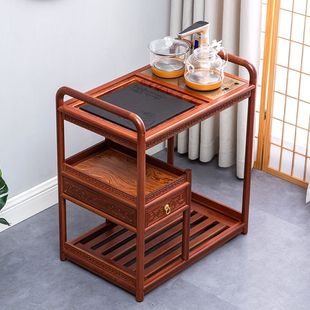 花梨木实木移动茶车茶台烧水壶一体茶盘泡茶简约现代功夫茶具套装