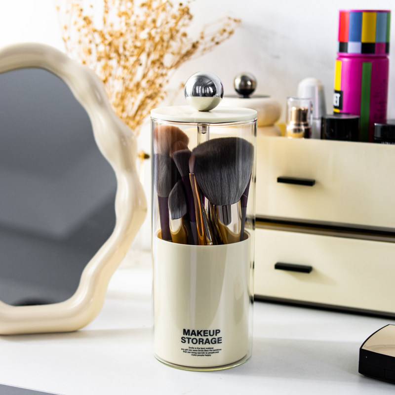 化妆刷收纳桶高级玻璃圆形笔筒桌面粉底散粉刷眼影美妆刷子收纳盒,收纳整理,化妆刷收纳盒/桶,淘宝优惠券,粉丝福利购,淘宝优惠卷
