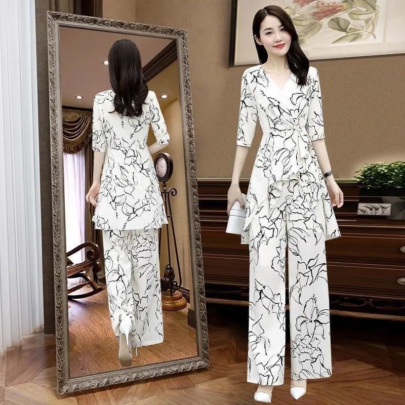 秋季减龄显瘦套装2021年新款女初秋时髦两件套时尚洋气气质阔腿裤