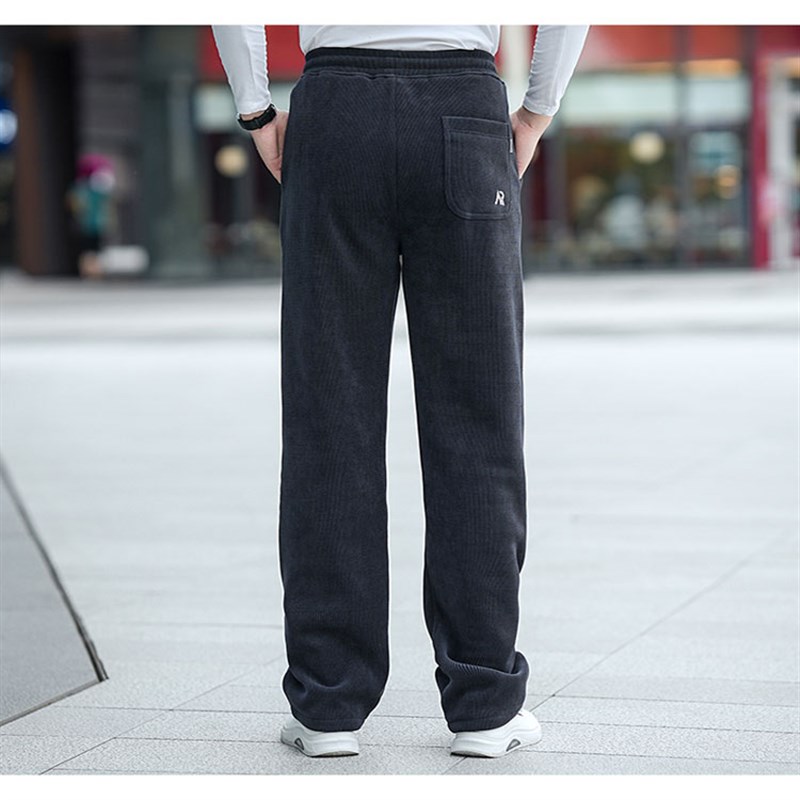 胖高壹玖190冬季新款加长120cm男裤加绒加厚超长阔腿裤散口运动裤