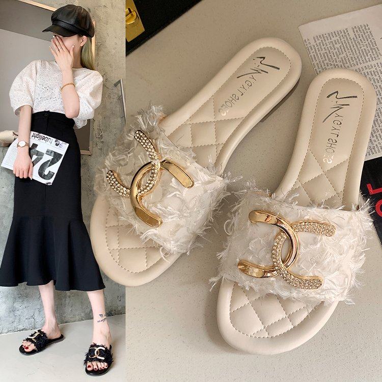 拖鞋女外穿网红超火平底2021新款百搭时尚夏天软底外出凉拖ins潮