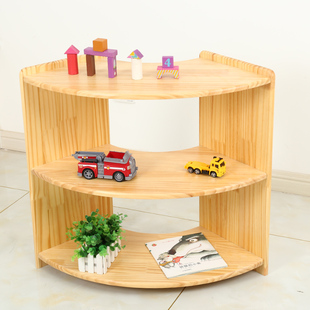 蒙氏教具收纳架幼儿园实木玩具架儿童书架整理架木质储物架区角柜