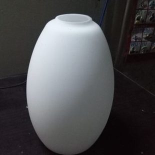 玻璃灯罩上下开口蛋形灯罩奶白色磨砂椭圆形灯罩吊灯台灯吸顶配件