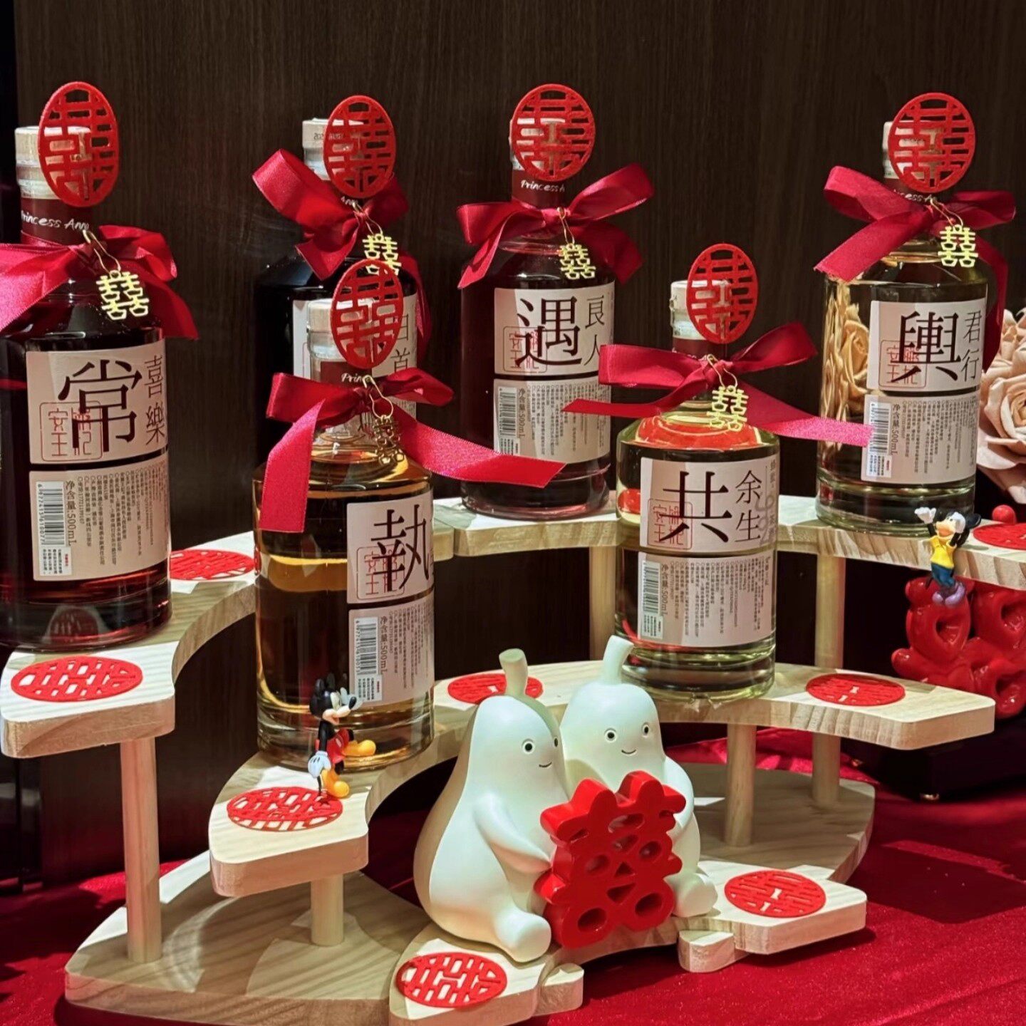 订婚酒水摆台喜酒架结婚装饰红酒果酒饮料架子桌面陈列拍照摆件宴图片