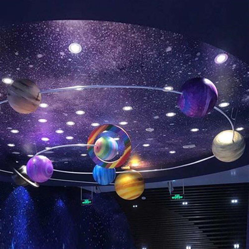 夏季美陈橱窗装饰吊饰道具商场中C庭幼儿园开学星球吊饰泡沫星空