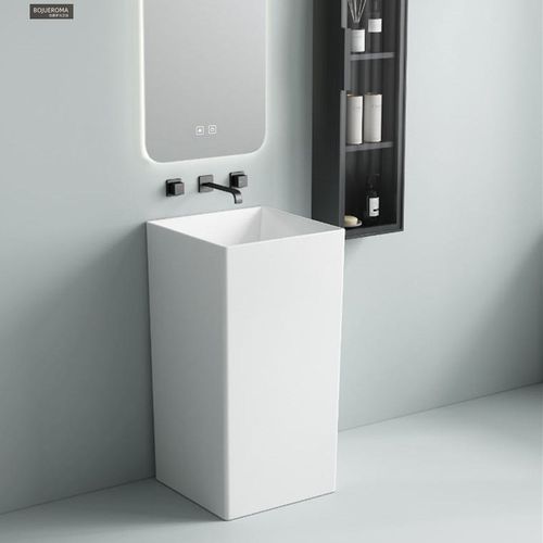 新款陶瓷立柱盆卫生间立式洗脸盆阳台一体落地式小户型洗手池圆形