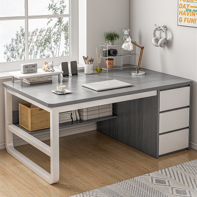 电脑桌家用卧室学生学习桌写x字桌书桌台式办公桌子椅子一套带抽