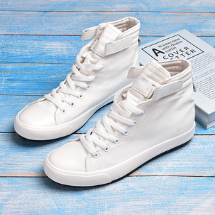 高帮帆布鞋 38码 透气男鞋 增高鞋 隐形内增高6厘米百搭 小尺码 春夏季
