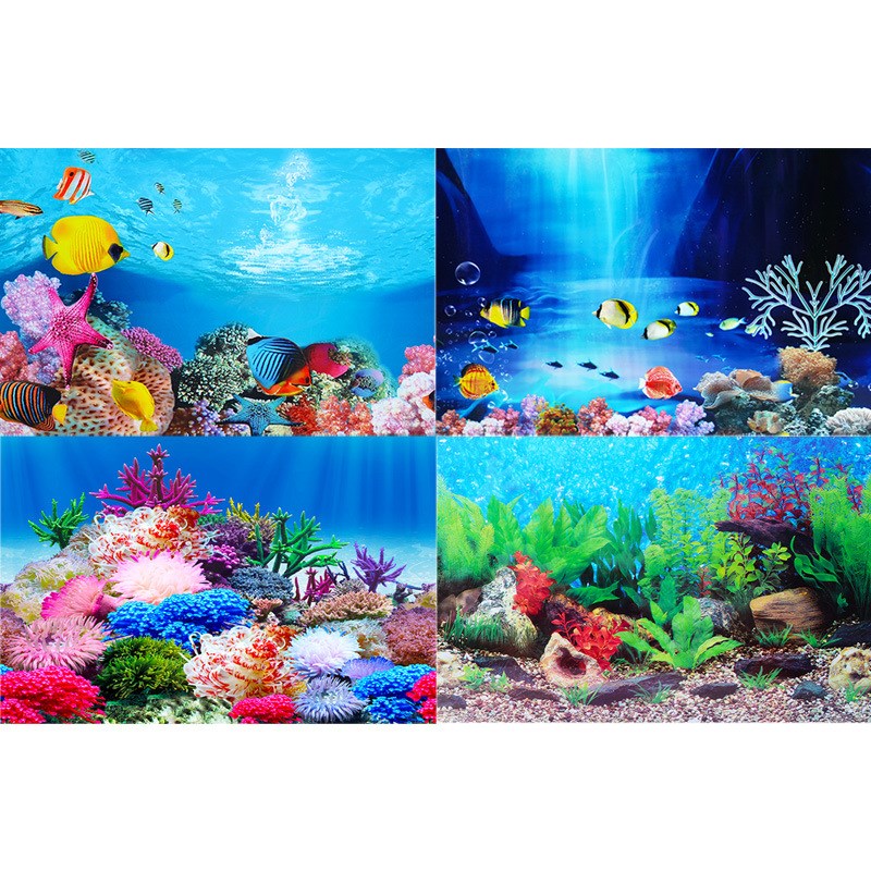 鱼缸背景纸高清水族箱装饰背景画背景图鱼缸造景壁纸加厚高清双面