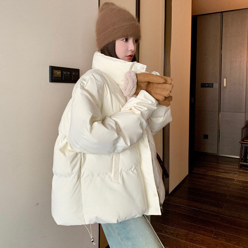 白色羽绒棉服女冬季新款2024韩系高级感超好看小个子短Z款棉衣棉