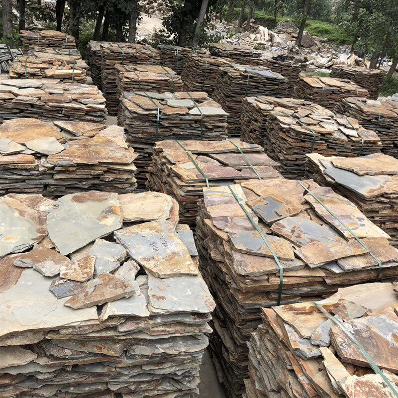天然乱形石片广场公园不t规则地铺室外毛石墙砖庭院防滑地砖碎拼