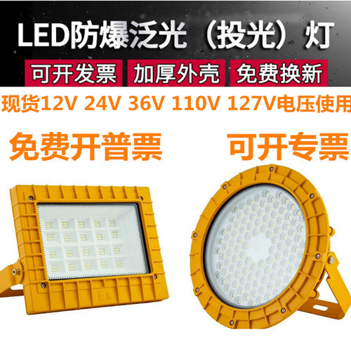 低压36vled防爆灯12v48v泛光灯24v防爆灯127v煤矿灯110v防水户外