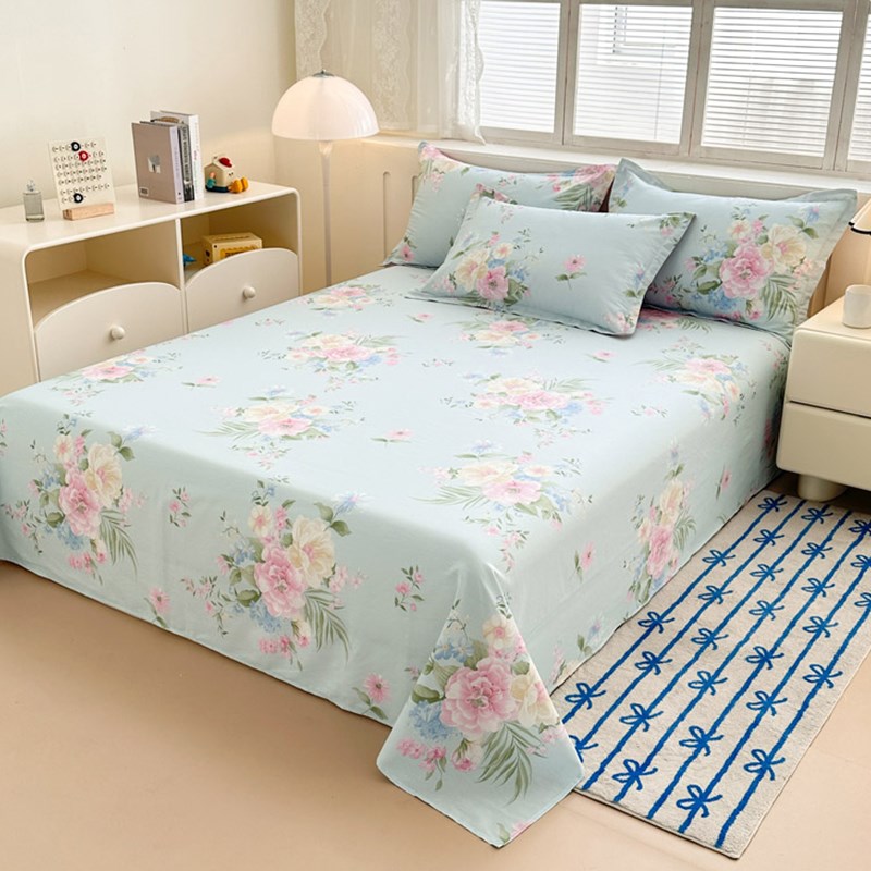 田园花梦床单单件100全棉学生宿舍单双人棉布被单枕套2三件套