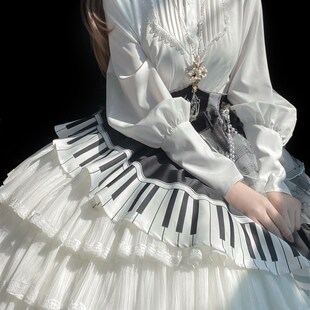 【非七天无理由现货】琴师内u搭钢琴独奏Lolita羊腿袖衬衣衬衫优
