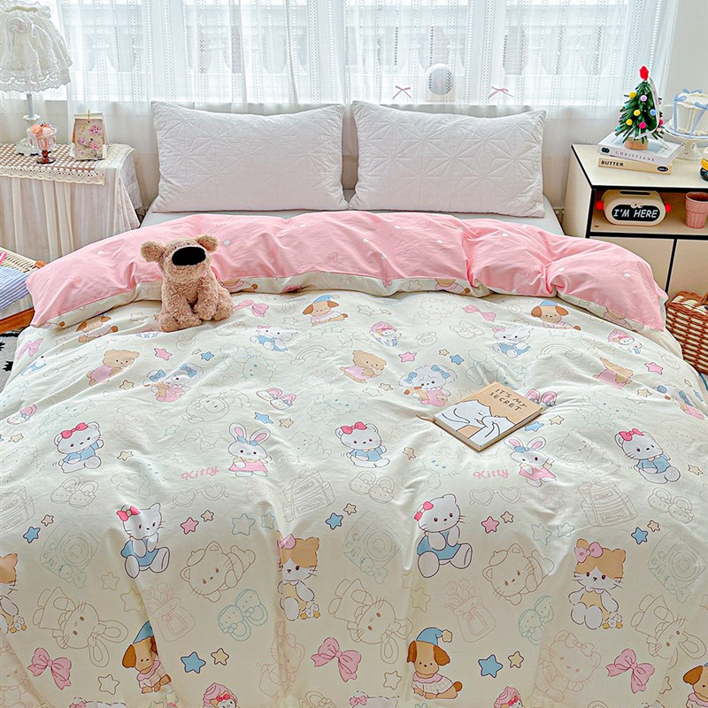 100%棉纯棉被套单件150x200x230cm全棉被罩180x220x240单人1米5