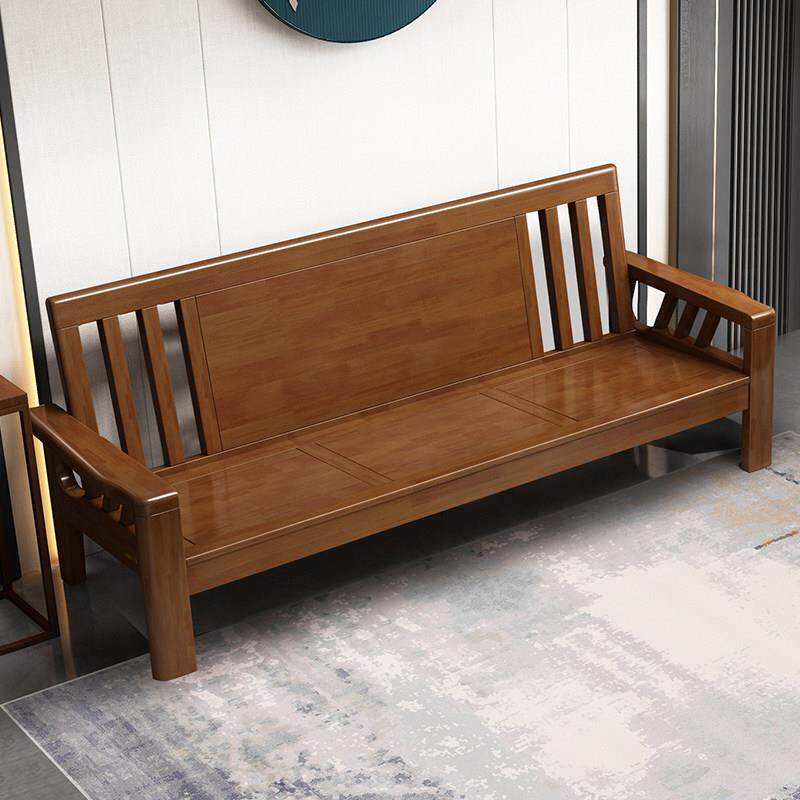 中式实木沙发组合现代简约小户型家用经济型客厅贵妃转角木质沙发