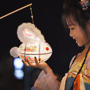 春节龙年非遗手工兔子灯笼diy材料中国风儿童手提宫灯花灯礼物