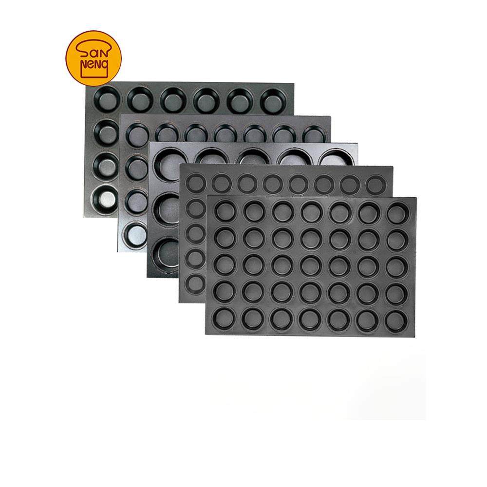 三能商用多连不沾烤盘SN9083 9084 9222大圆形蛋挞布丁鸡蛋糕模具